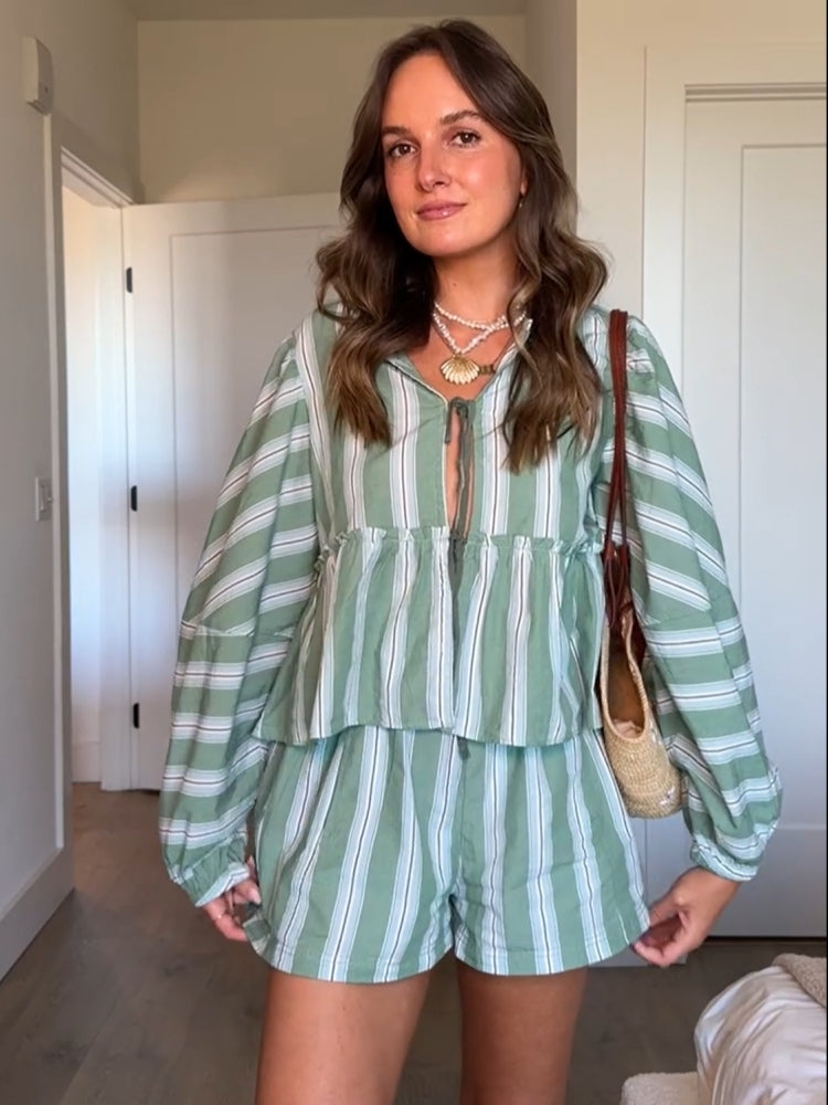 SIMONE - Verfrissende Tweedelige Zomer Set Top Broekje StyleSpectrums