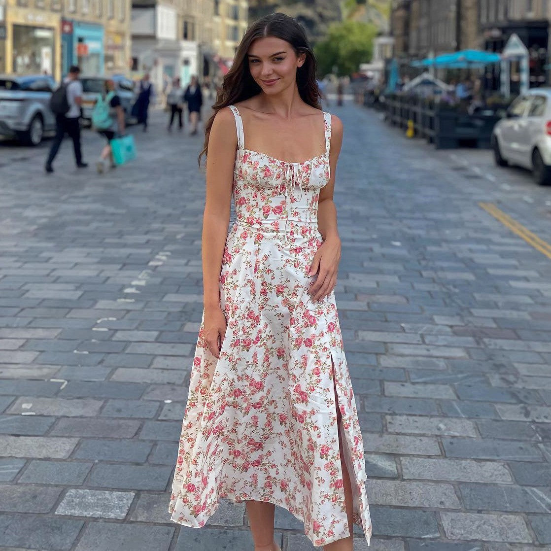 QUINN - Vrolijke Midi Jurk Losse Jurk StyleSpectrums