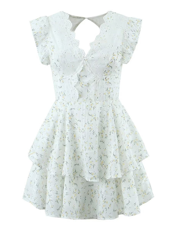 LILY - Schattige Witte Mini Jurk Zomerjurk StyleSpectrums