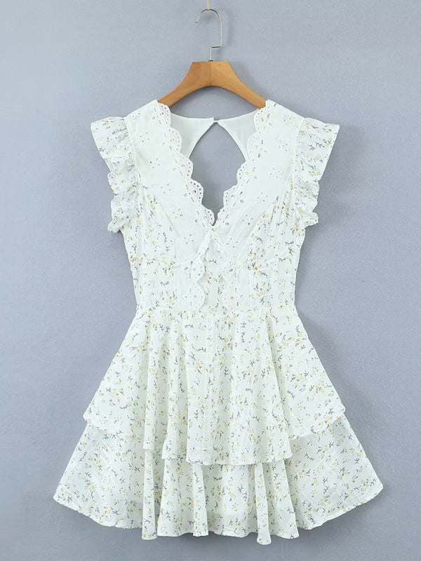 LILY - Schattige Witte Mini Jurk Zomerjurk StyleSpectrums