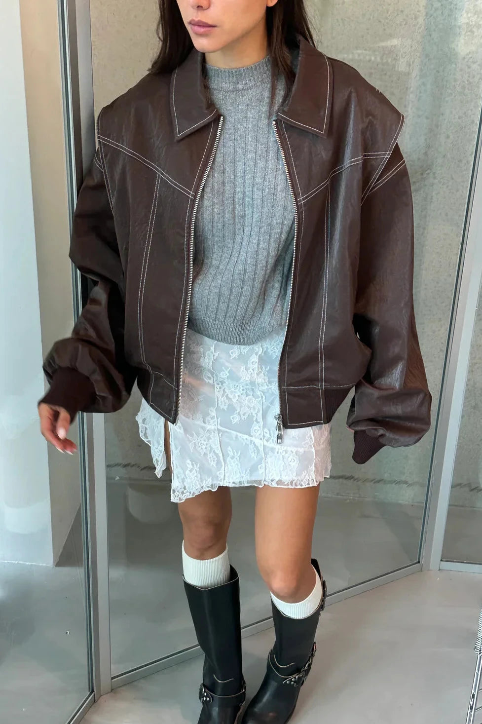 ROX - Leren Bomberjack