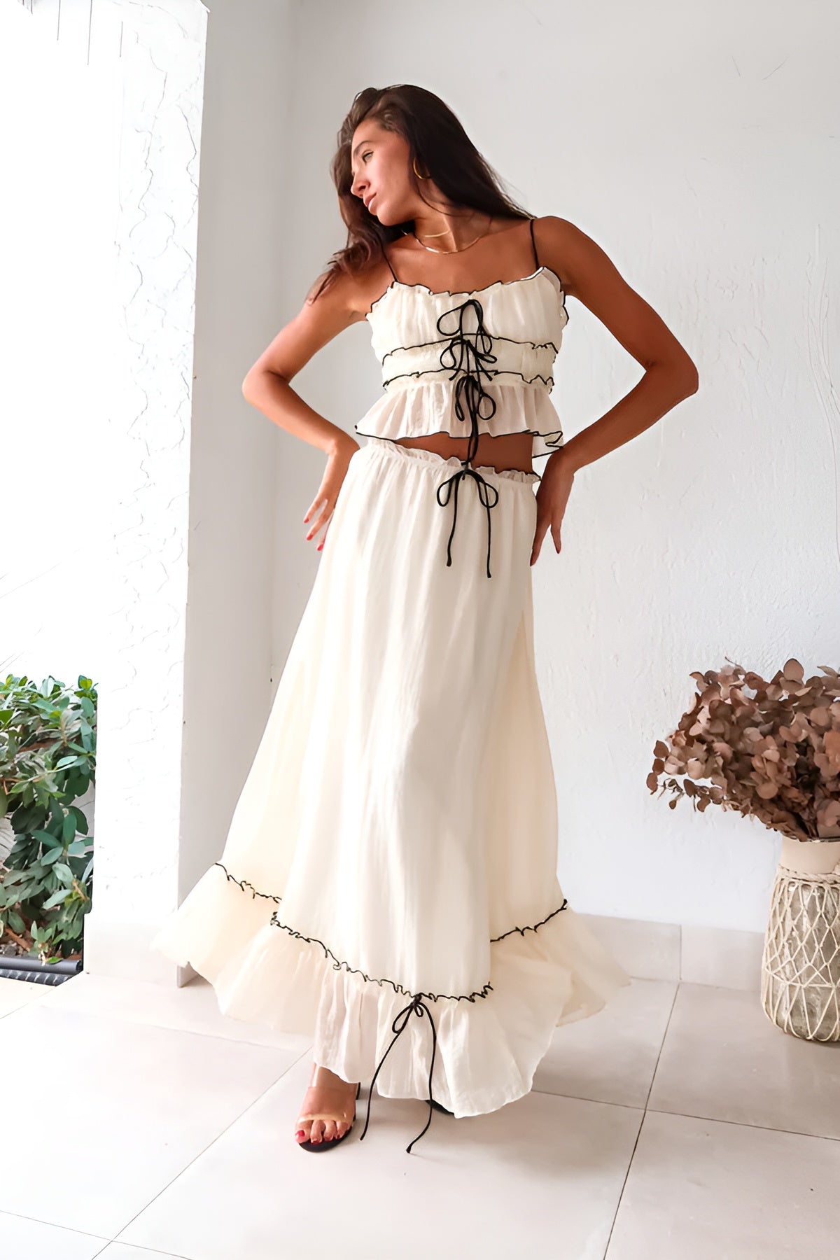 VICTORIA - Verfijnde Rok met Top Lange Rok Top StyleSpectrums