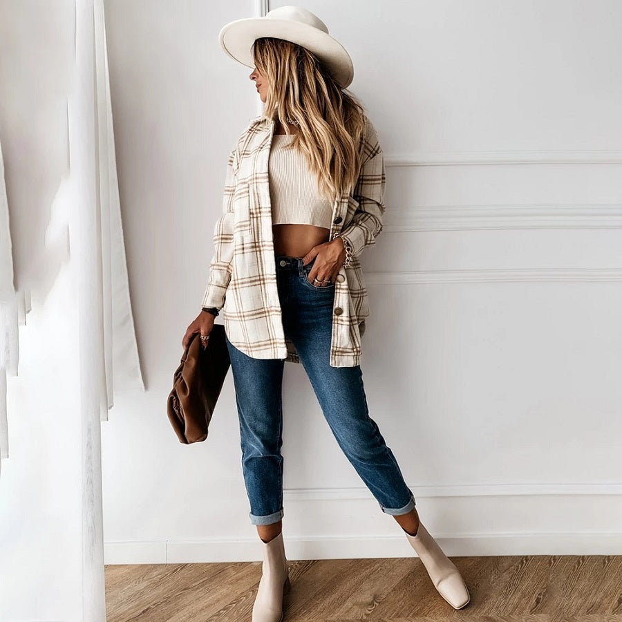 KARLA - Stylische Geruite Jas zomerjas StyleSpectrums