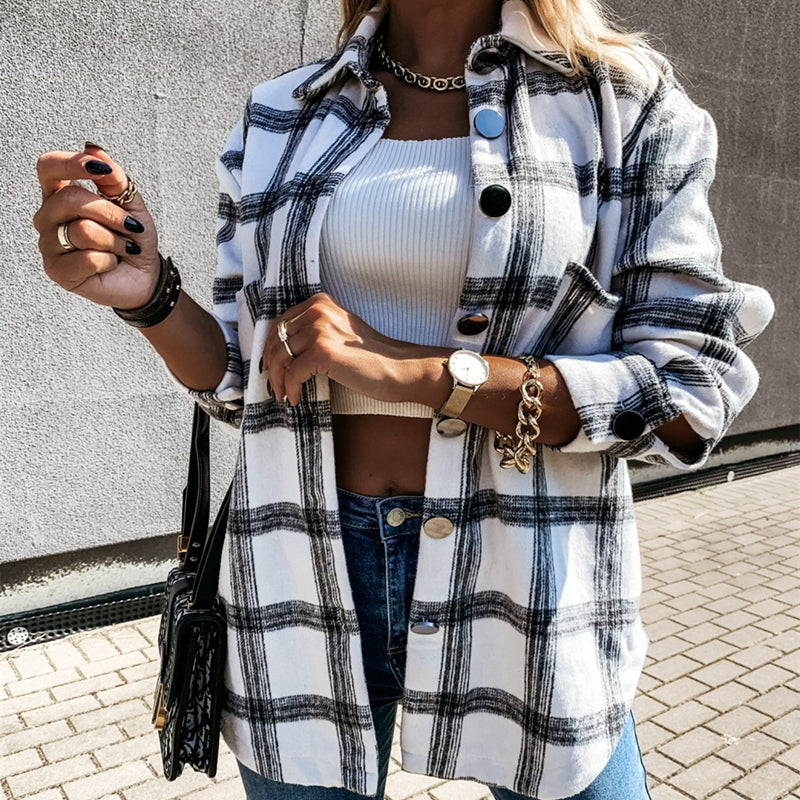 KARLA - Stylische Geruite Jas zomerjas StyleSpectrums