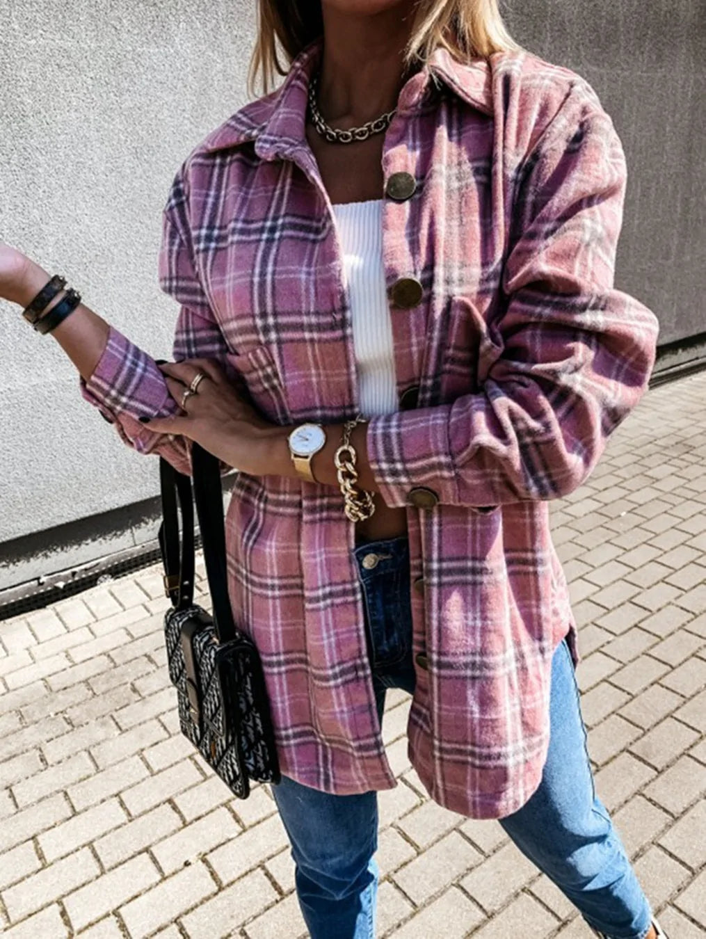 KARLA - Stylische Geruite Jas zomerjas StyleSpectrums