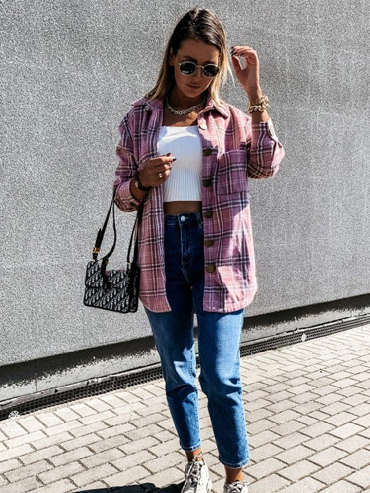 KARLA - Stylische Geruite Jas zomerjas StyleSpectrums