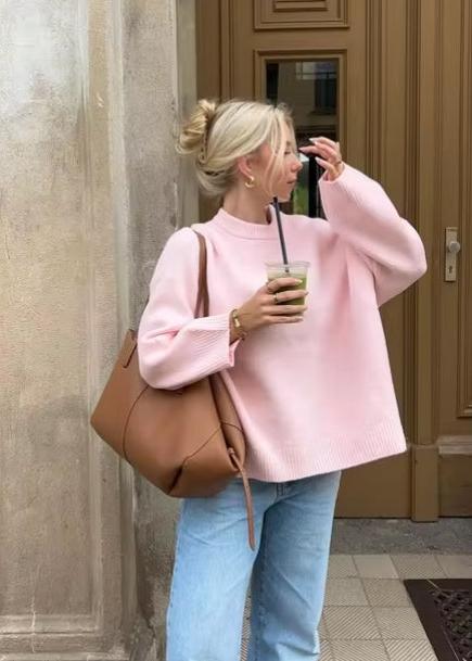 TINA | Roze Oversized Crewneck