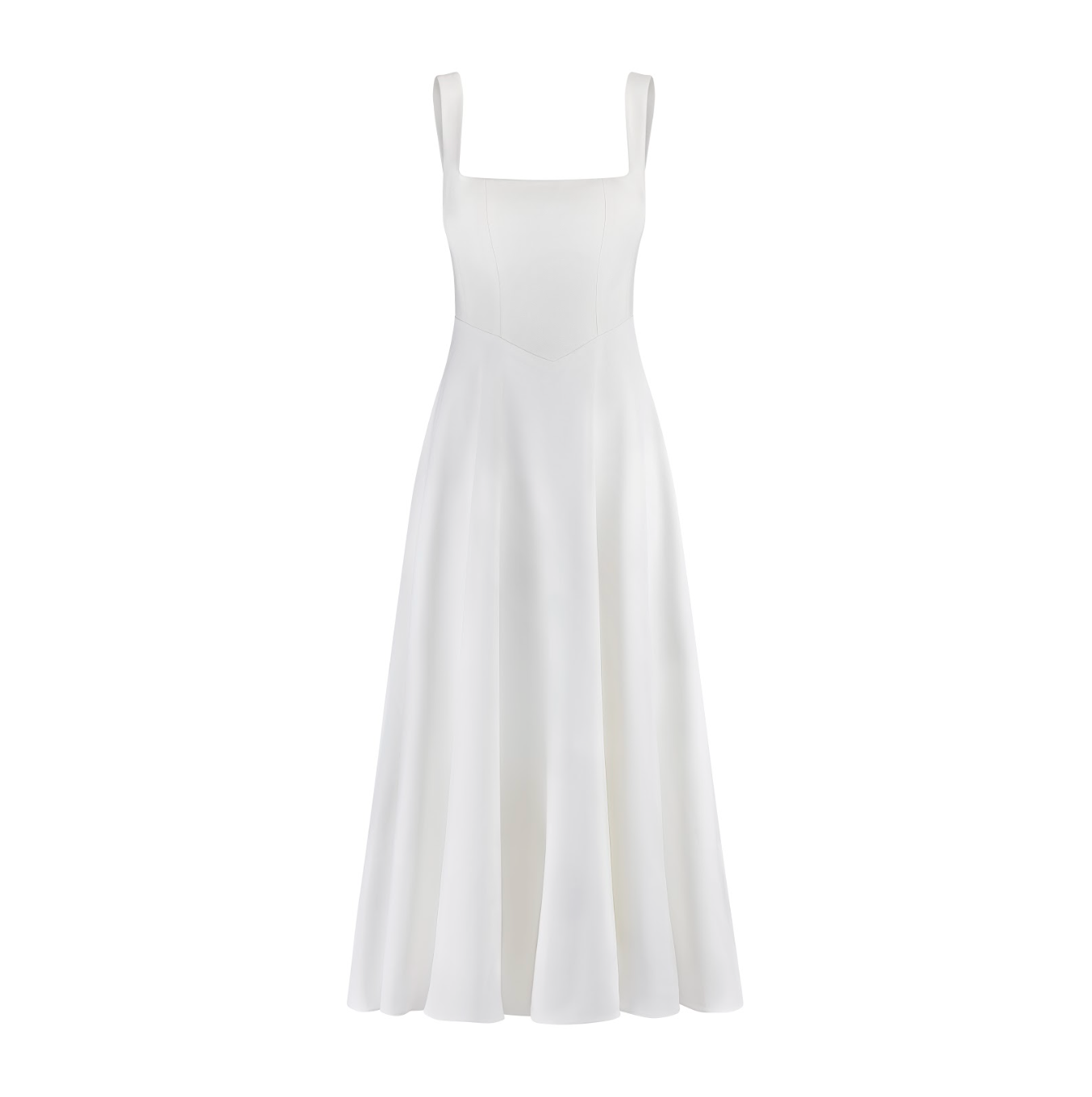 NEVA - Comfortabele Witte Midi Jurk Losse Jurk StyleSpectrums