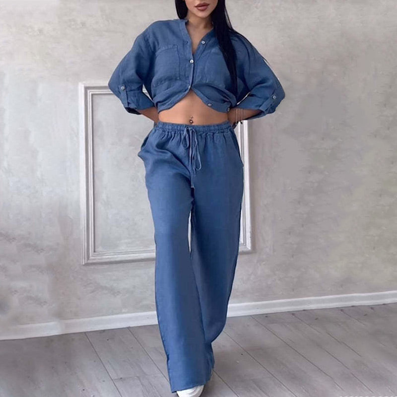 LINA - Casual Linnen Zomer Set Linnen Casual StyleSpectrums