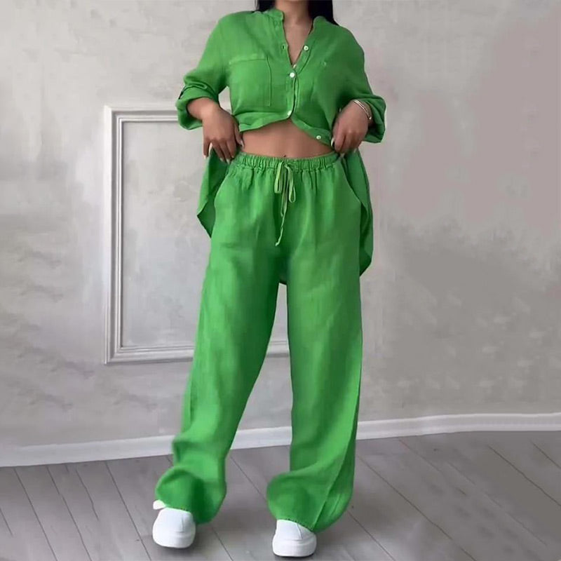 LINA - Casual Linnen Zomer Set Linnen Casual StyleSpectrums